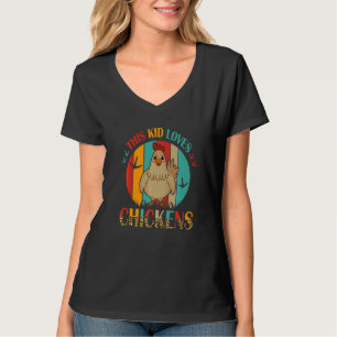 Camiseta Vintage Retro Este Niño Ama Los Pollos Gallina