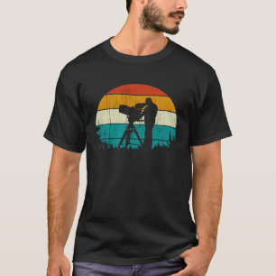 Camiseta Vintage Retro Estilo Pine Periodismo Cámara de TV