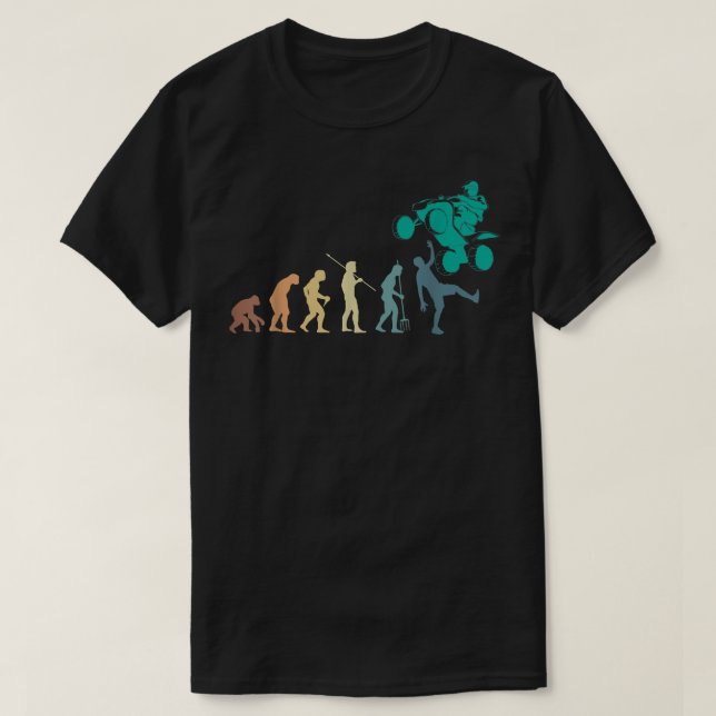 Camiseta Vintage Retro Evolution Quad Bike Rider 1401 (Diseño del anverso)