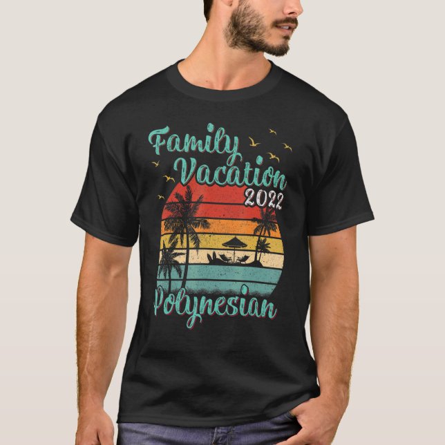Camiseta Vintage Retro Family Vacation 2022 Polinesia Beach (Anverso)