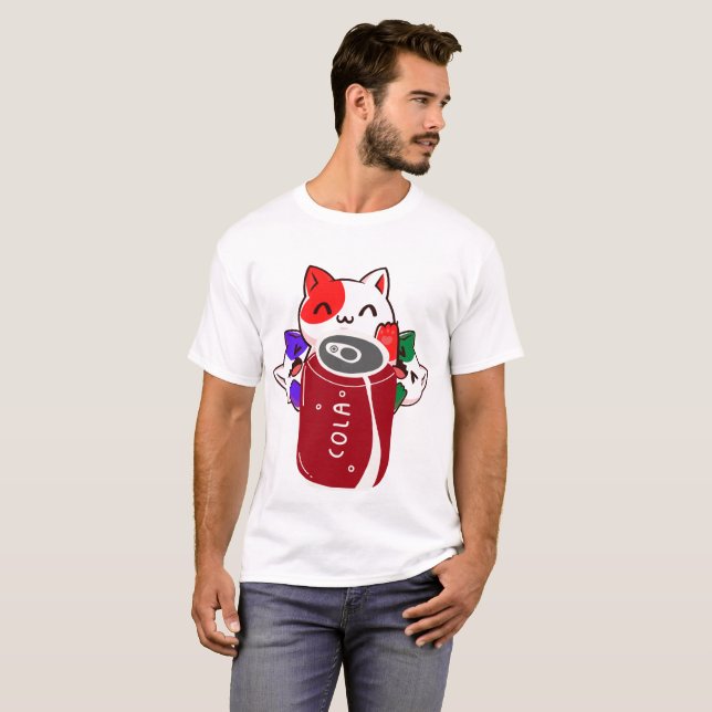 Camiseta vintage retro feliz tres gatos con cola (Anverso completo)