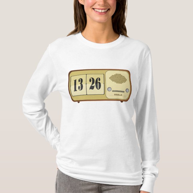 Camiseta Vintage Retro Flip Clock Radio (Anverso)