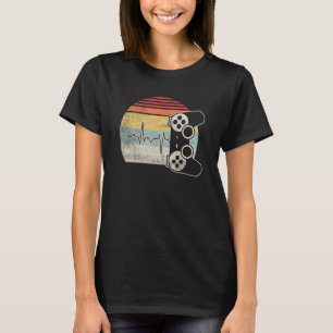 Camiseta Vintage Retro Gamer Heartbeat Videojuegos Gaming E