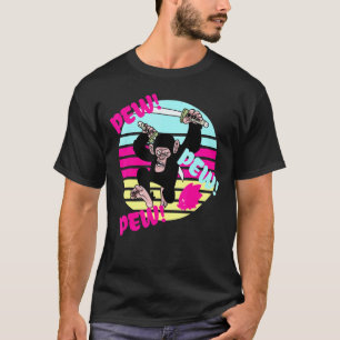 Camiseta Vintage Retro Gamer Monkey Chimp Pew