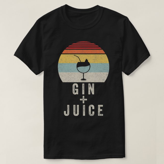 Camiseta Vintage Retro Gin + Jugo (Diseño del anverso)