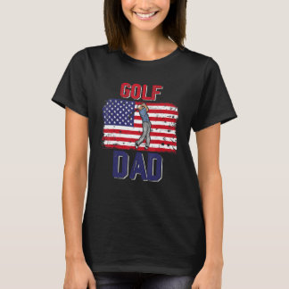 Camiseta Vintage Retro Golf Dad Jugador de Bandera American