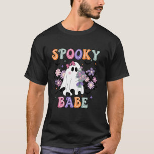 Camiseta Vintage Retro Groovy Ghost Boo Stay Spooky Babe Ha