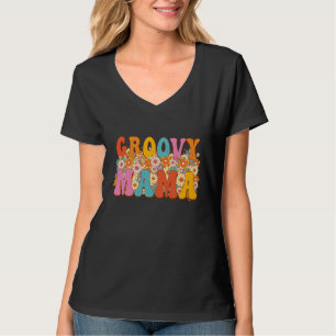 Camiseta Vintage Retro Groovy Mama Wavy Hippie 60 años 70