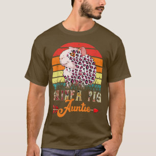 Camiseta Vintage Retro Guinea Pig Auntie Flowers Leopard Gu