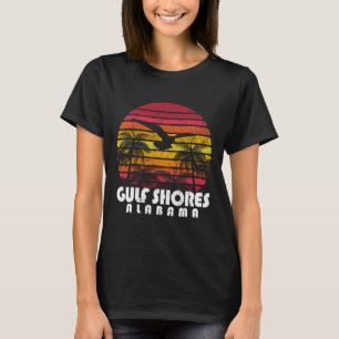 Camiseta Vintage Retro Gulf Shores Al Alabama Sunset Distre