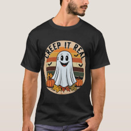 Camiseta Vintage Retro Halloween Fantasma "Creep It Real" !
