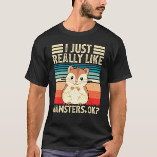 Camiseta Vintage Retro Hamster Me Gusta Realmente Hamsters