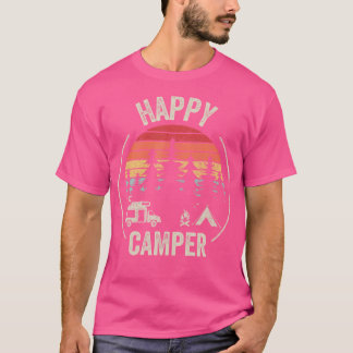 Camiseta Vintage Retro Happy Camper Camping