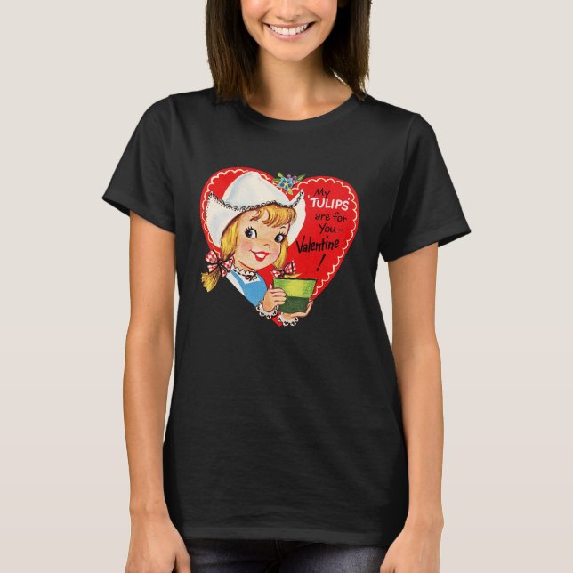 Camiseta Vintage Retro Happy ValentDay Card Cute Cowg (Anverso)