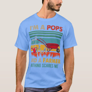Camiseta Vintage Retro I'm A Pops And A Farmer Nothing Scar