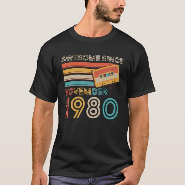 Camiseta Vintage retro impresionante desde noviembre de 198 (Anverso)