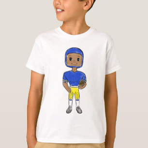 Camiseta vintage retro jugador de fútbol azul amarillo simp