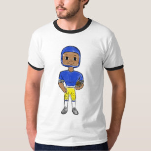 Camiseta vintage retro jugador de fútbol azul amarillo simp