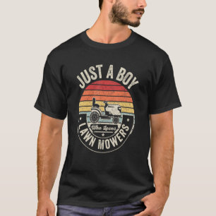Camiseta Vintage Retro Lawn Mowing Boy Mower Farm Gardenin