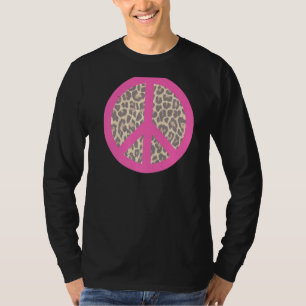 Camiseta Vintage Retro Leopard Print Signo de paz 80's 90 A