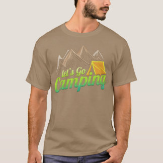 Camiseta Vintage Retro Let s Go Camping Athe Mountains fami