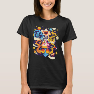 Camiseta Vintage Retro Libera Tu Espíritu 60's Boho Paz Amo