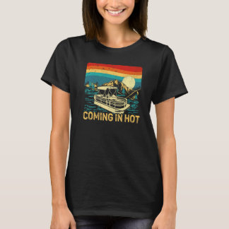 Camiseta Vintage Retro Llegando Caliente Barco Pontón Embar