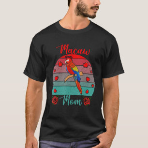Camiseta Vintage Retro Macaw Mamá Valentine Floral Bow