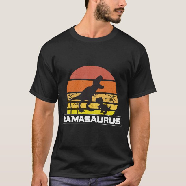 Camiseta Vintage Retro Mamasaurus Sunset (Anverso)
