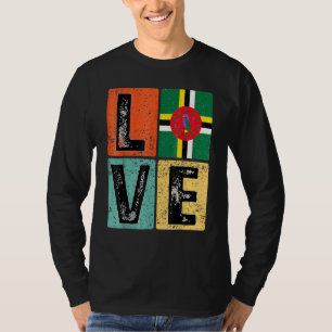 Camiseta Vintage Retro Me encanta la bandera de Dominica Pa