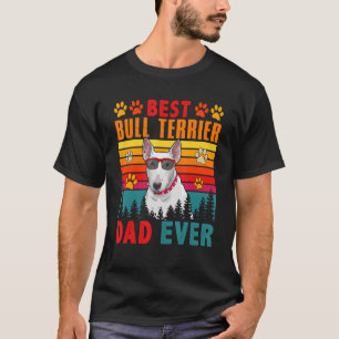 Camiseta Vintage Retro Mejor Bull Terrier Papá Jamás Perro 