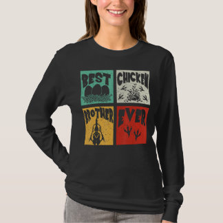 Camiseta Vintage Retro Mejor Hermano De Pollo Jamás Granjer