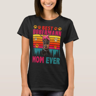 Camiseta Vintage Retro Mejor Madre Dobermann Jamás Perro Cu