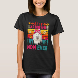 Camiseta Vintage Retro Mejor Mamá Samoyed de Todos los Tiem