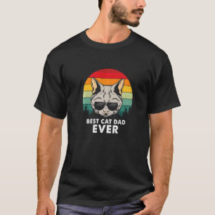 Camiseta Vintage Retro Mejor Papá Gato Mascota Presente