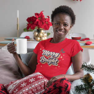 Camiseta Vintage Retro Merry & Bright Navidades