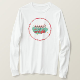 Camiseta Vintage/Retro Merry y Bright