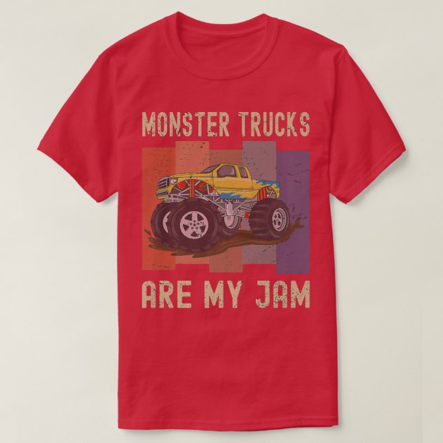 Camiseta Vintage Retro Monster Truck Monster Trucks Are My  (Diseño del anverso)