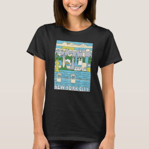 Camiseta Vintage Retro New York City Skyline NY Manhattan