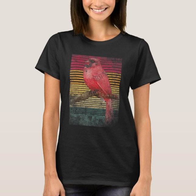 Camiseta Vintage Retro Northern Cardinal Bird (Anverso)