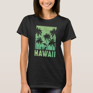 Camiseta Vintage Retro Palm Tree Beach Vacation Hawaii Beac