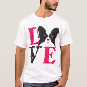 Camiseta Vintage Retro Papillion Love Cute Funny Perro Love