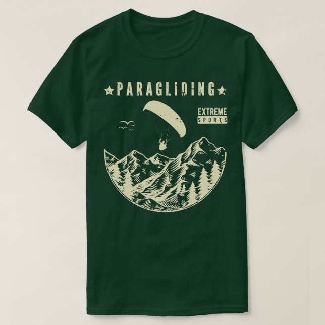 Camiseta Vintage Retro Parapente Parapente Deporte Extremo (Diseño del anverso)