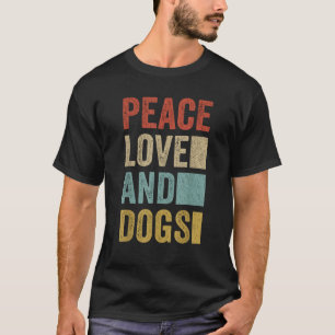 Camiseta Vintage Retro Paz Amor Y Perros