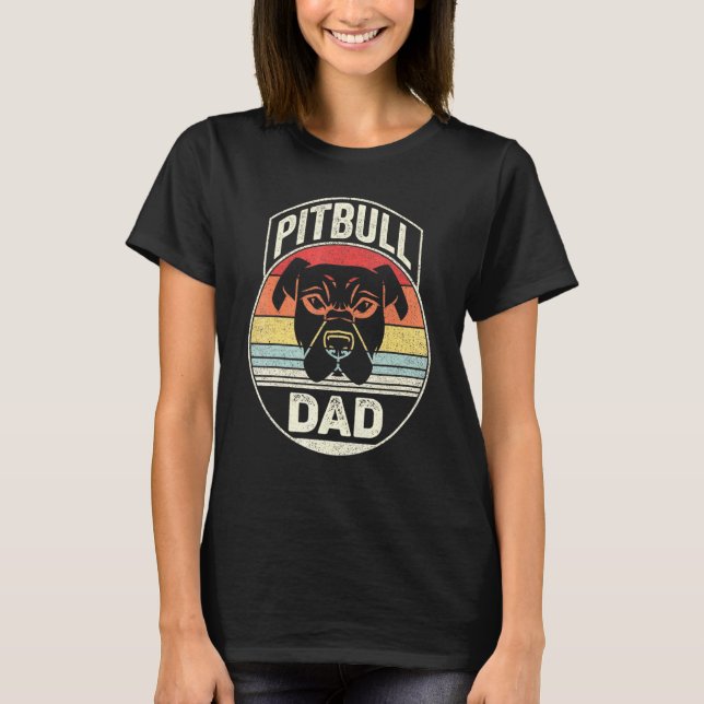 Camiseta Vintage Retro Pit Bull Dad (Anverso)