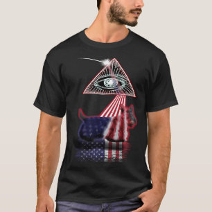 Camiseta Vintage Retro Prisma US Bandera Patterdale Terrier