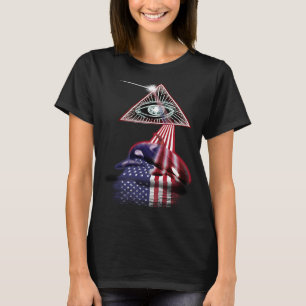 Camiseta Vintage Retro Prisma US Flag Cichlid