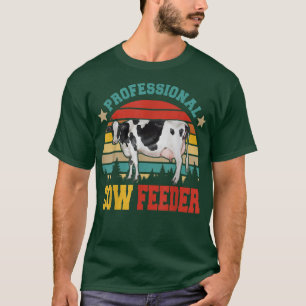 Camiseta Vintage Retro Professional Cow Feeder Funny Farmer