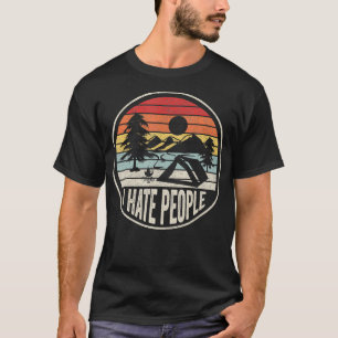 Camiseta Vintage retro que odio a la gente que me encanta a