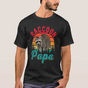 Camiseta Vintage Retro Raccoon Papa Costume Familia Raccoon